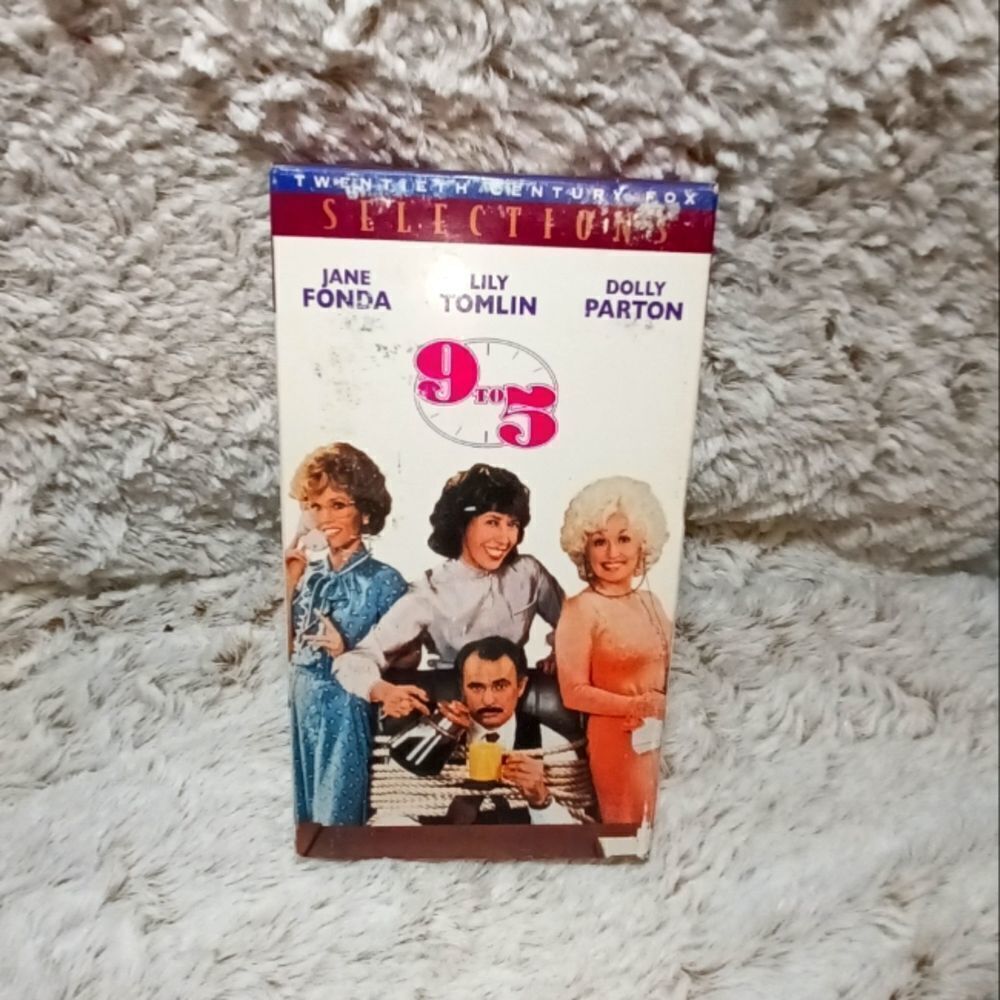 9to5 VHS movie, dolly parton, Jane Fonda, lilly Tomlin